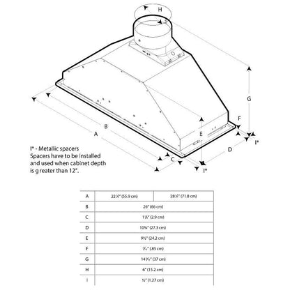 Elica EAS422SS Cabinet Insert Range Hoods