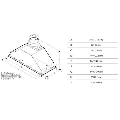 Elica EPR628S1 Cabinet Insert Range Hoods