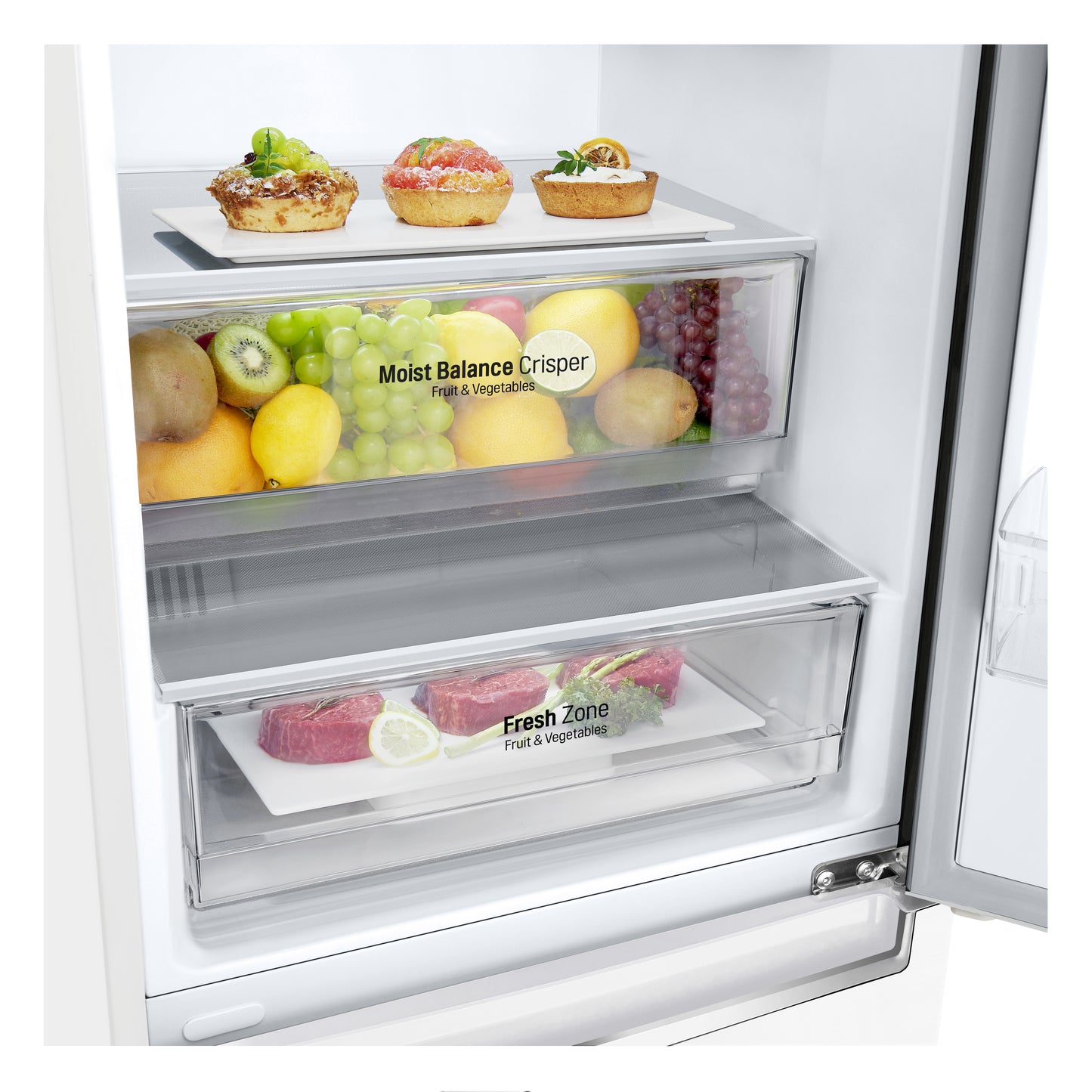 24" Counter Depth Bottom Freezer Refrigerator with DoorCooling+, 12 cu. ft. LBNC12231W