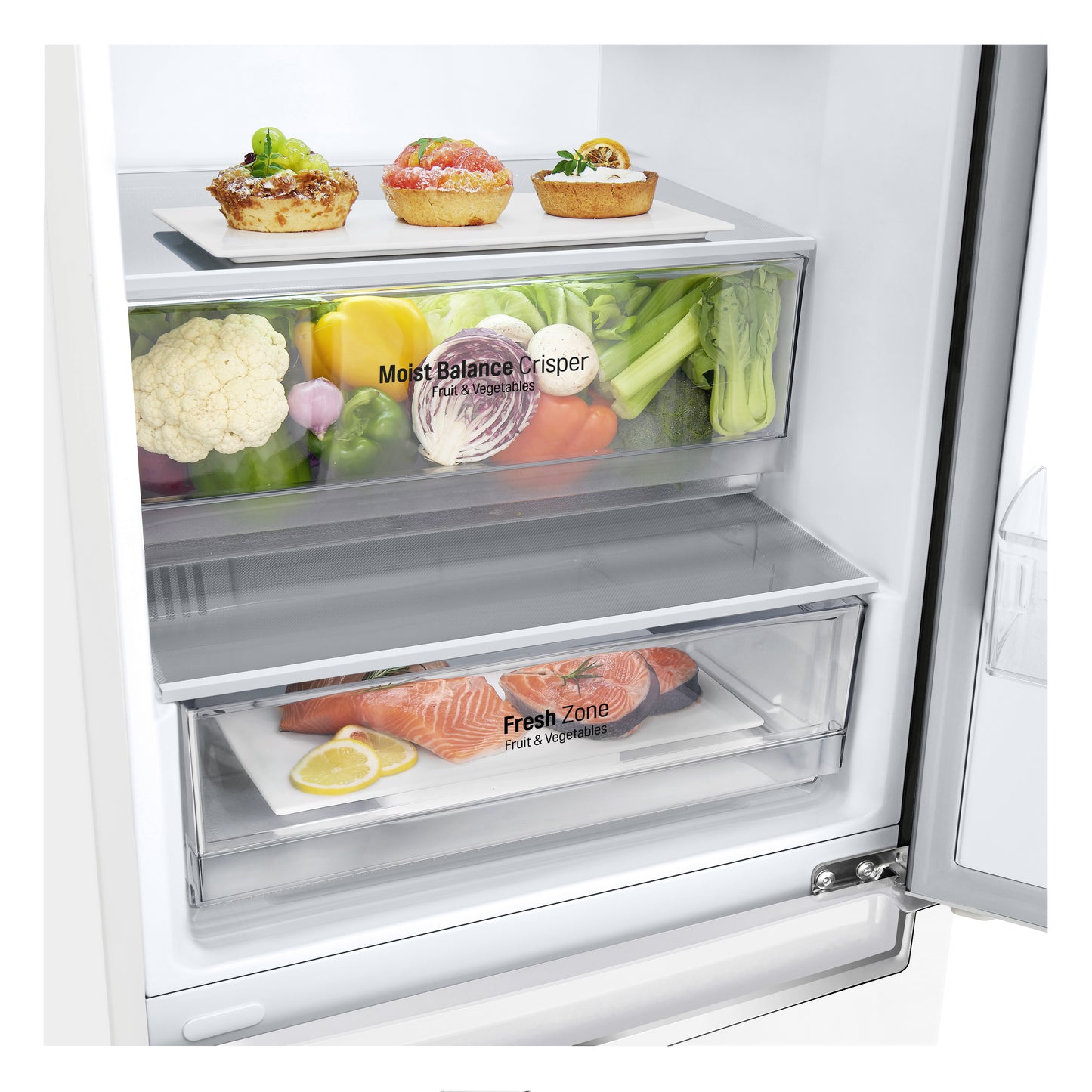 24" Counter Depth Bottom Freezer Refrigerator with DoorCooling+, 12 cu. ft. LBNC12231W