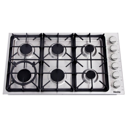 Vermont 36'' Stainless Steel Professional Gas Cooktop